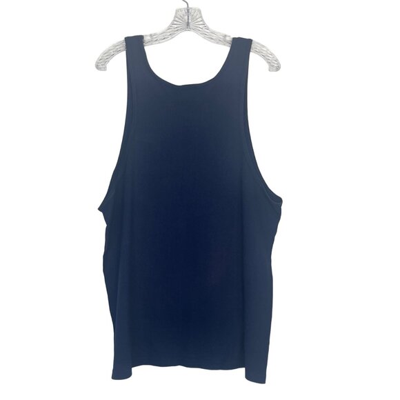 Tank Top Land of Freedom Mens Large Blue USA Flag Hanes Heavyweight Summer - Picture 2 of 9